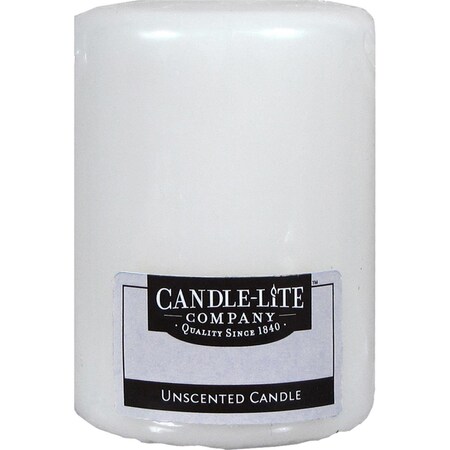 Candle Lite Candle-Lite  4 in White No Scent Pillar Candle - Pack of 12 9049190